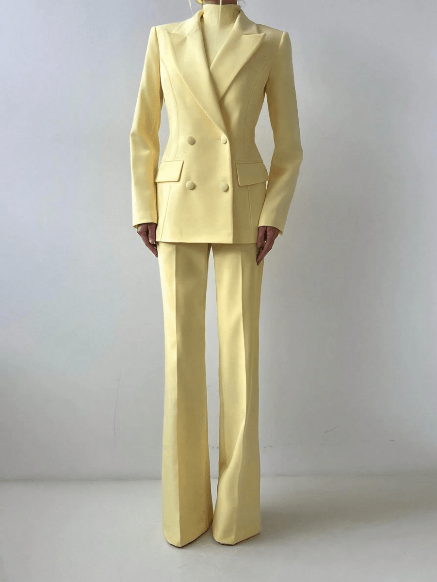 Lumière Set – Blazer, High-Neck Top, and Wide-Leg Pants