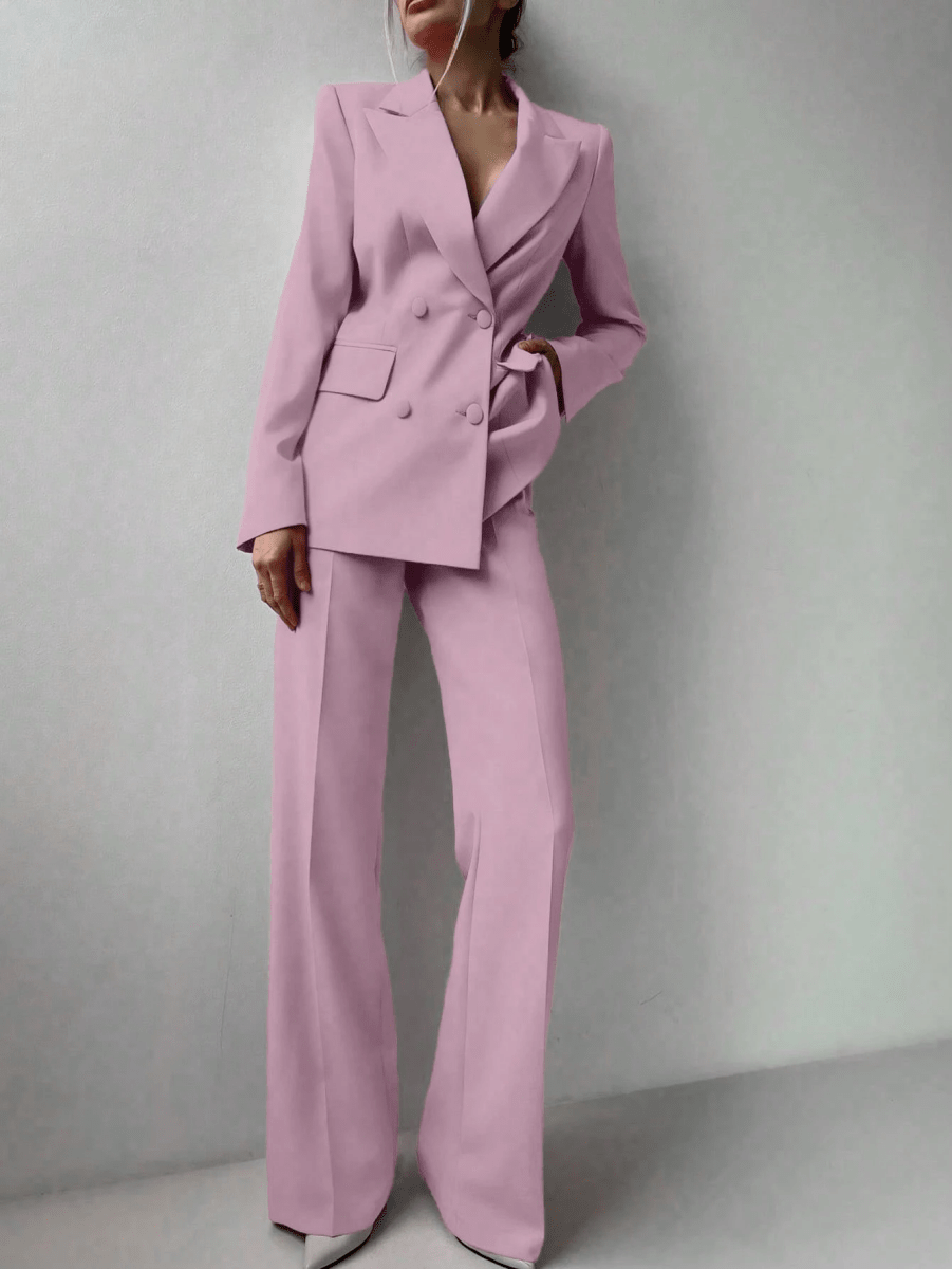 Lumière Set – Blazer, High-Neck Top, and Wide-Leg Pants