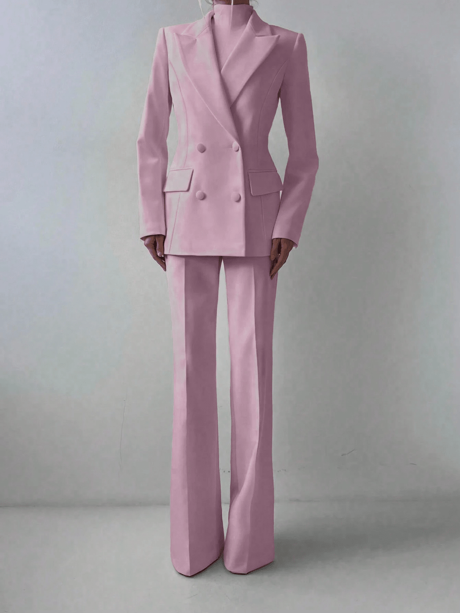 Lumière Set – Blazer, High-Neck Top, and Wide-Leg Pants