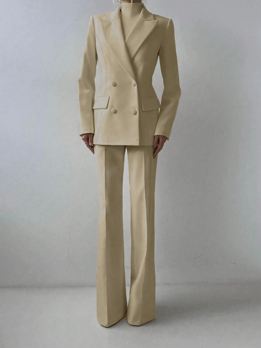 Lumière Set – Blazer, High-Neck Top, and Wide-Leg Pants