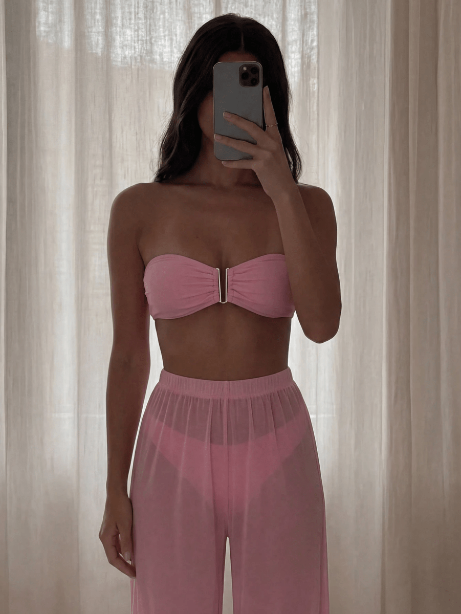TriSolange Set – Bandeau Bikini with Semi-Transparent Bottoms