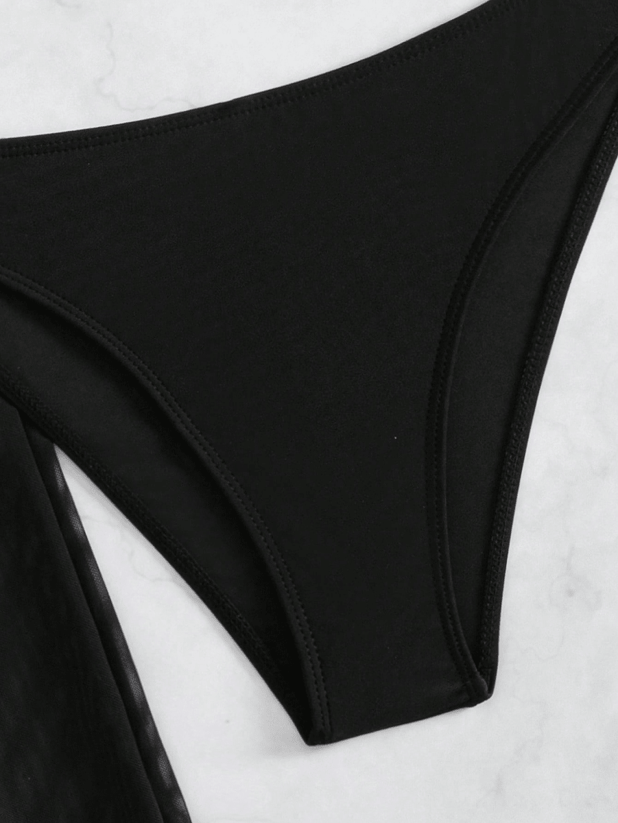 TriSolange Set – Bandeau Bikini with Semi-Transparent Bottoms