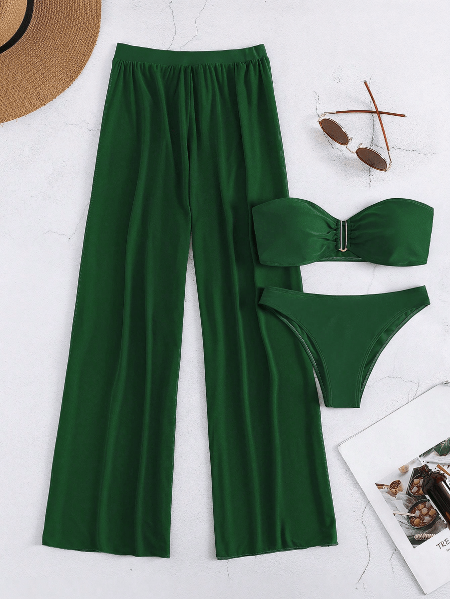 TriSolange Set – Bandeau Bikini with Semi-Transparent Bottoms