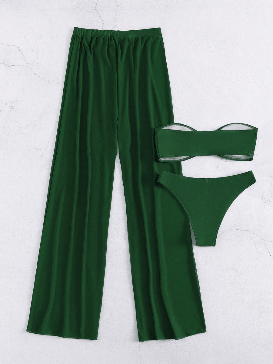 TriSolange Set – Bandeau Bikini with Semi-Transparent Bottoms
