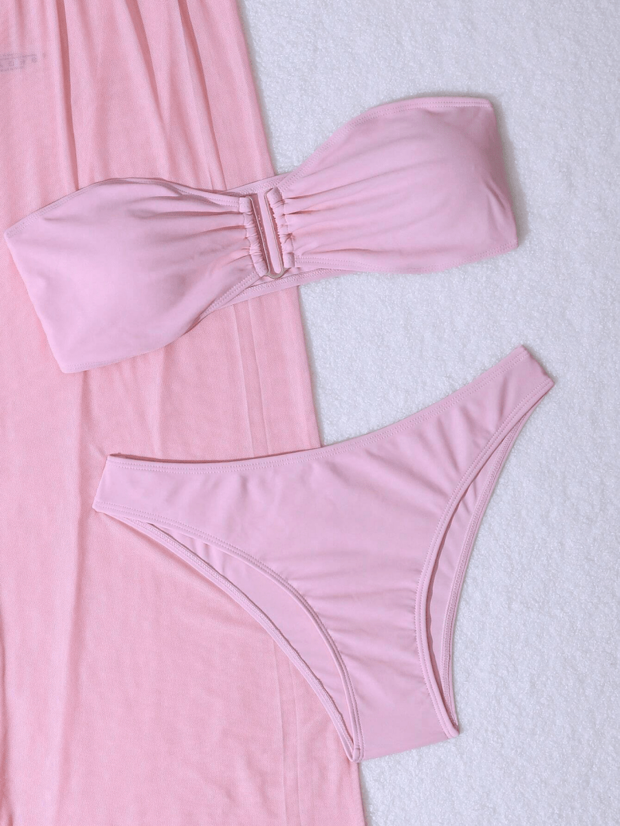 TriSolange Set – Bandeau Bikini with Semi-Transparent Bottoms