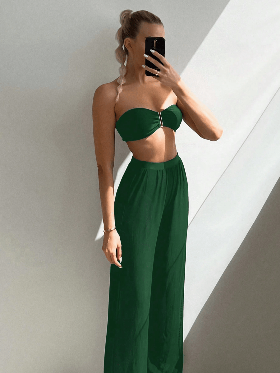 TriSolange Set – Bandeau Bikini with Semi-Transparent Bottoms