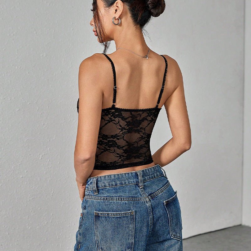 sexy lace shirt 2025 summer an and n beach suspender top hot girl small vest female