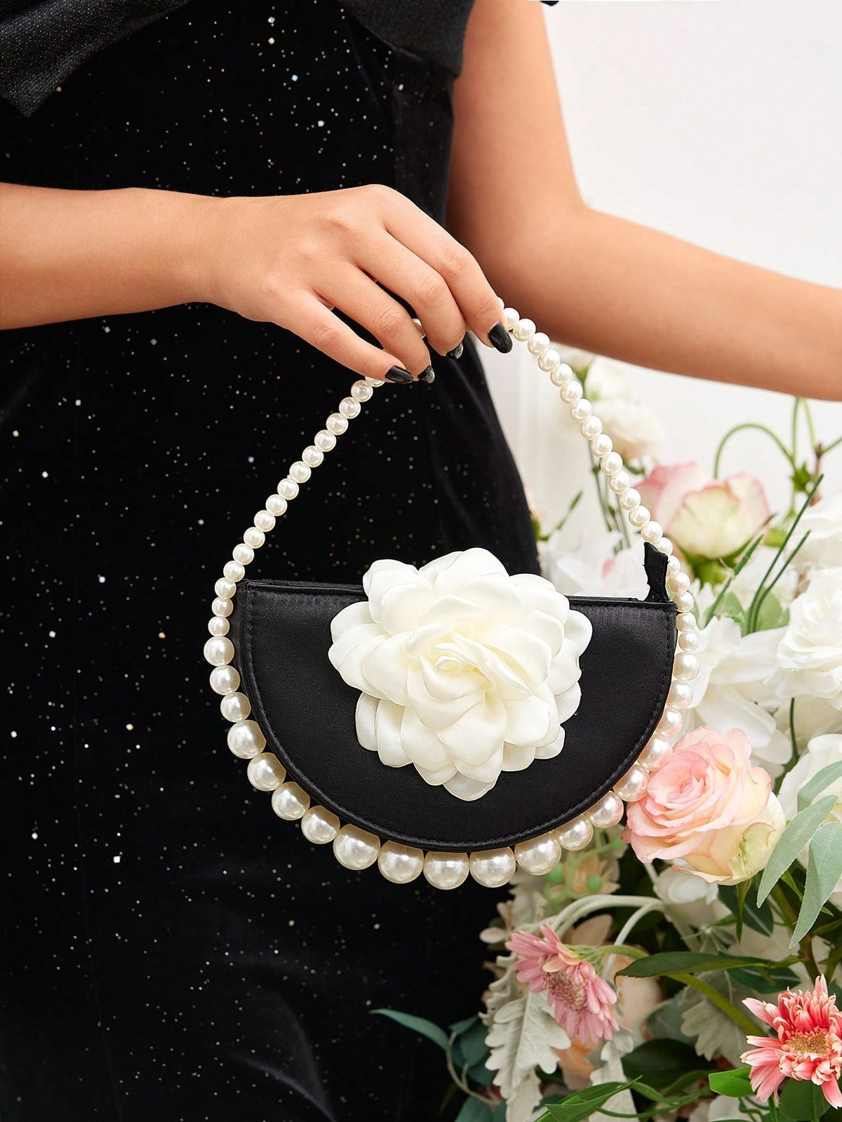 Belle Luxury, Glamorous,Elegant, Flower, Women Top Handle Bag