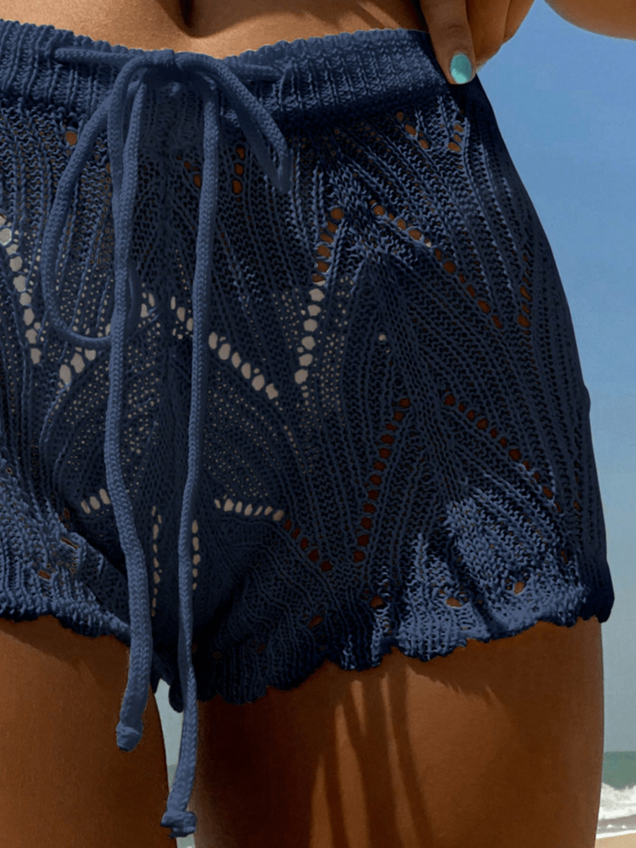 Brisa Shorts – Openwork Crochet with Drawstring at the Waist