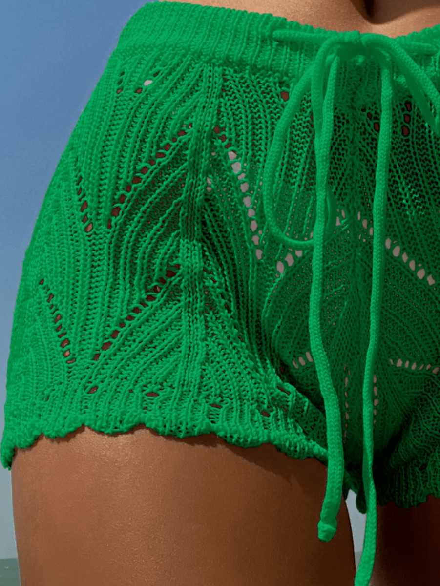 Brisa Shorts – Openwork Crochet with Drawstring at the Waist