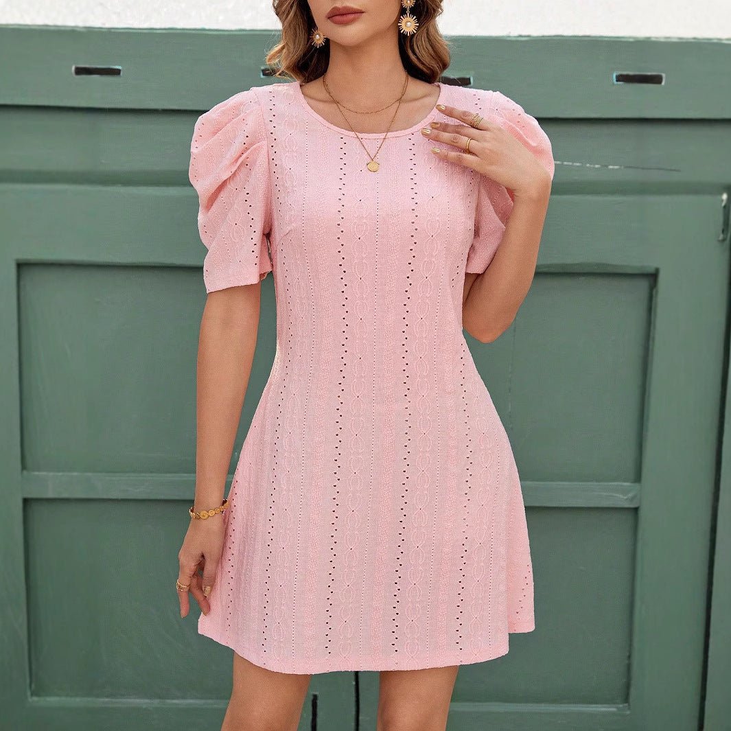 The Lotus Elegance | Women's Lotus Sleeve Solid Color Pencil Midi Dress