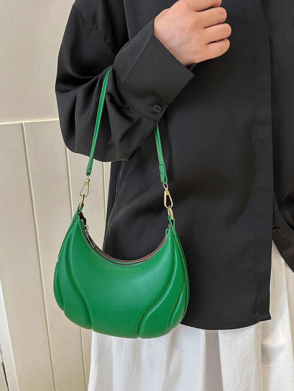 Solid Color Versatile Shoulder Bag For Women