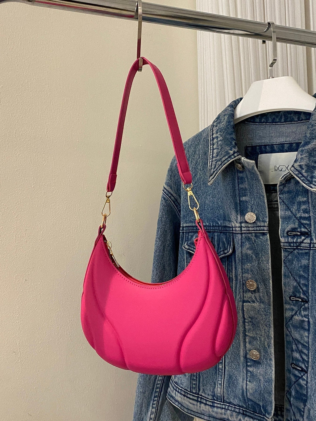 Solid Color Versatile Shoulder Bag For Women