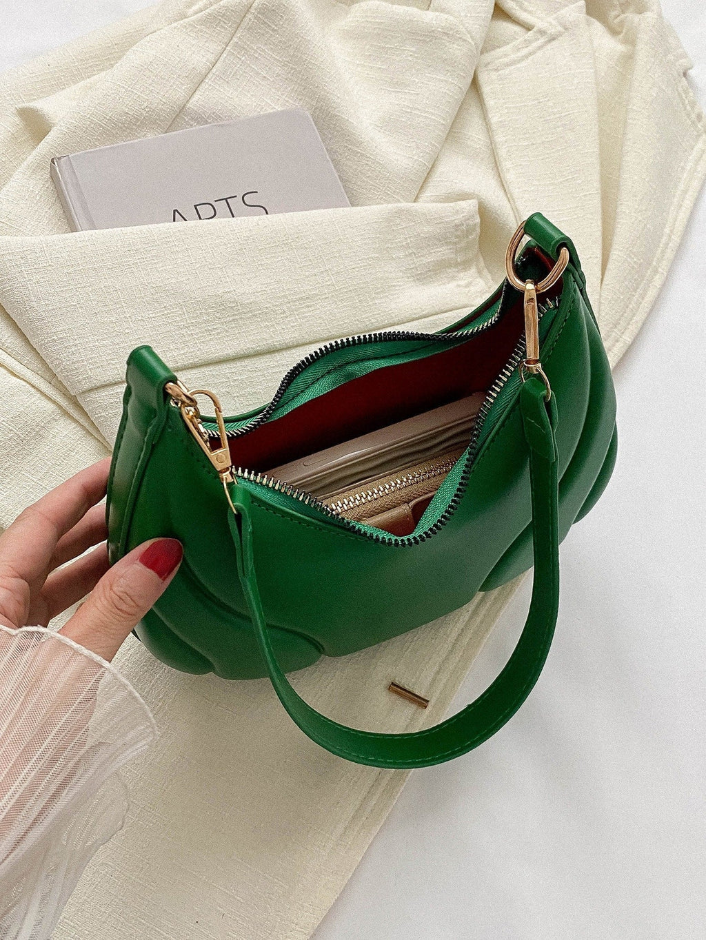 Solid Color Versatile Shoulder Bag For Women
