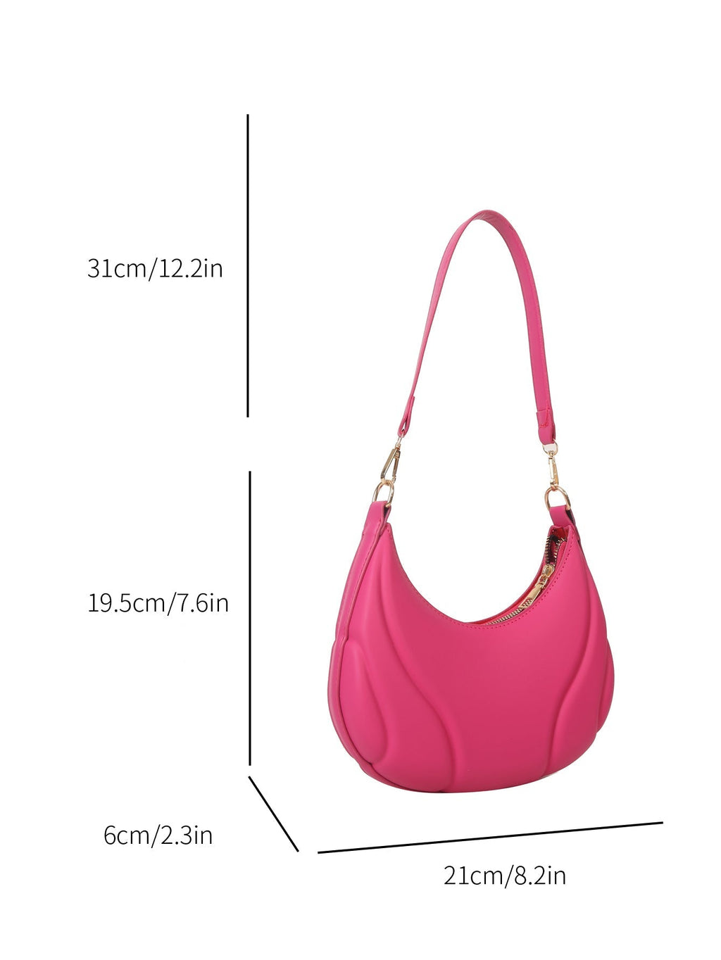 Solid Color Versatile Shoulder Bag For Women