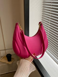 Solid Color Versatile Shoulder Bag For Women