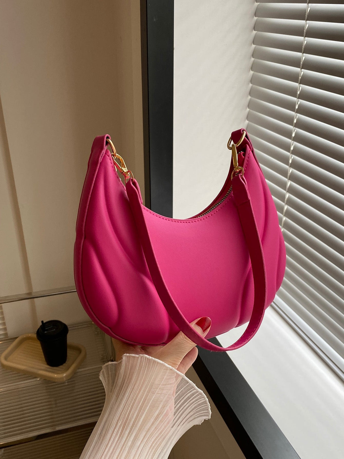 Solid Color Versatile Shoulder Bag For Women