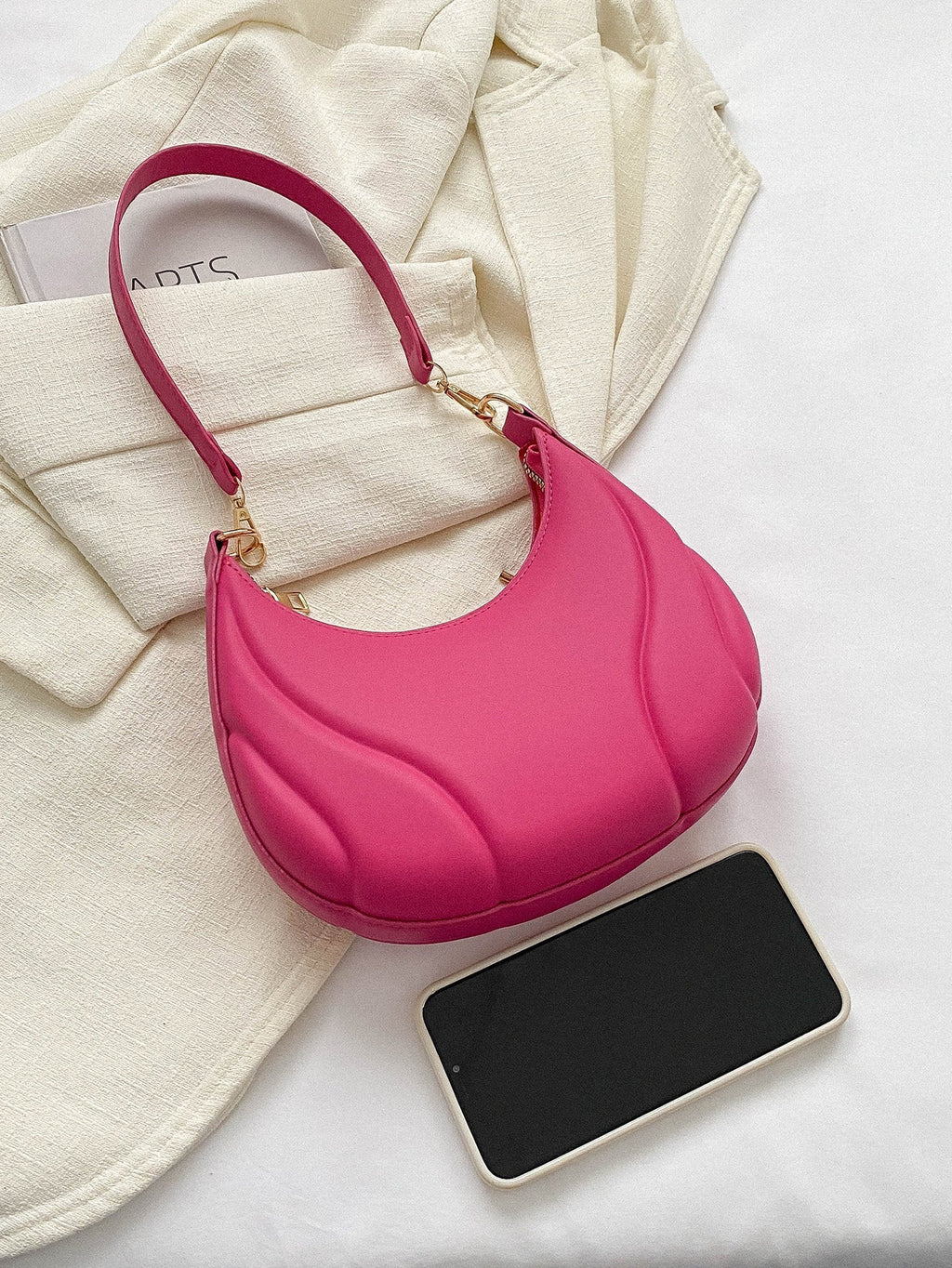 Solid Color Versatile Shoulder Bag For Women