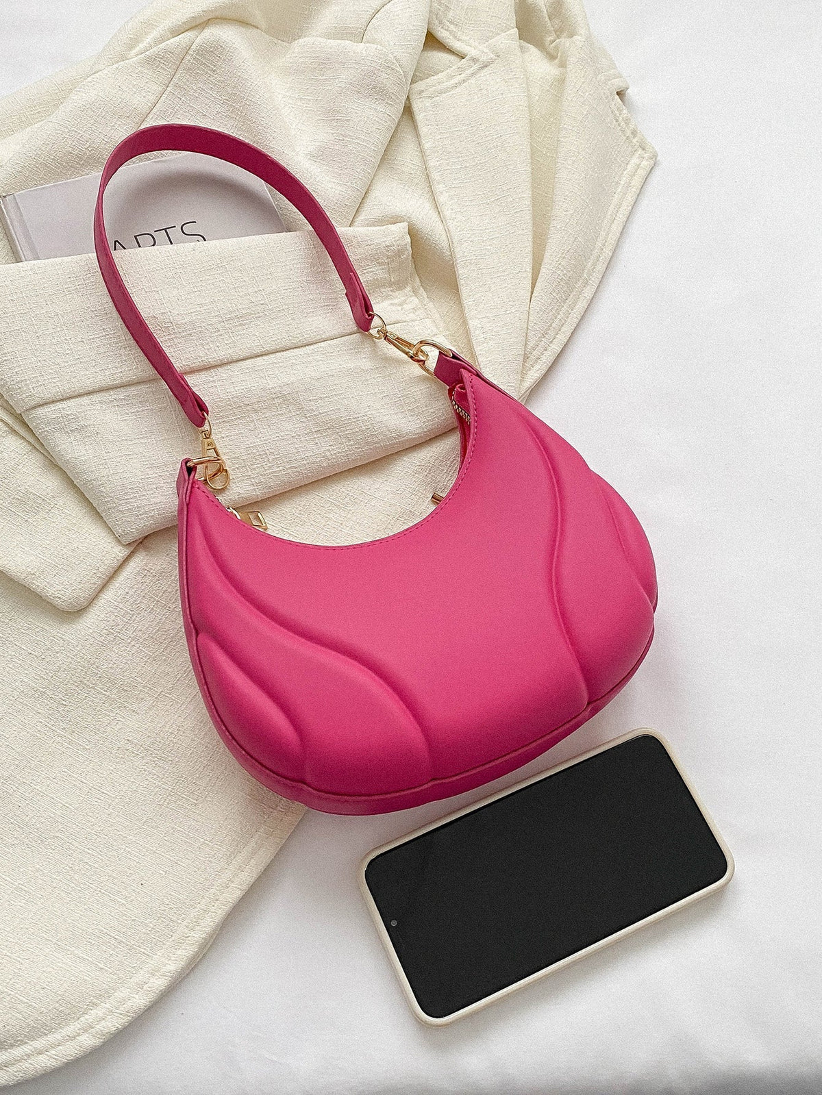 Solid Color Versatile Shoulder Bag For Women