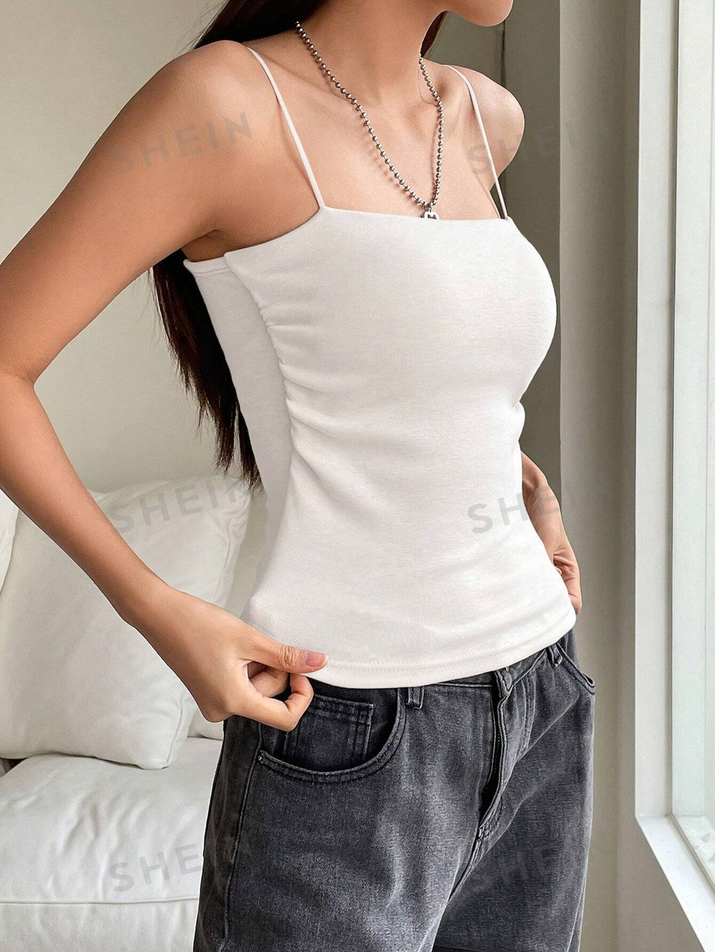 Solid Ruched Cami Top