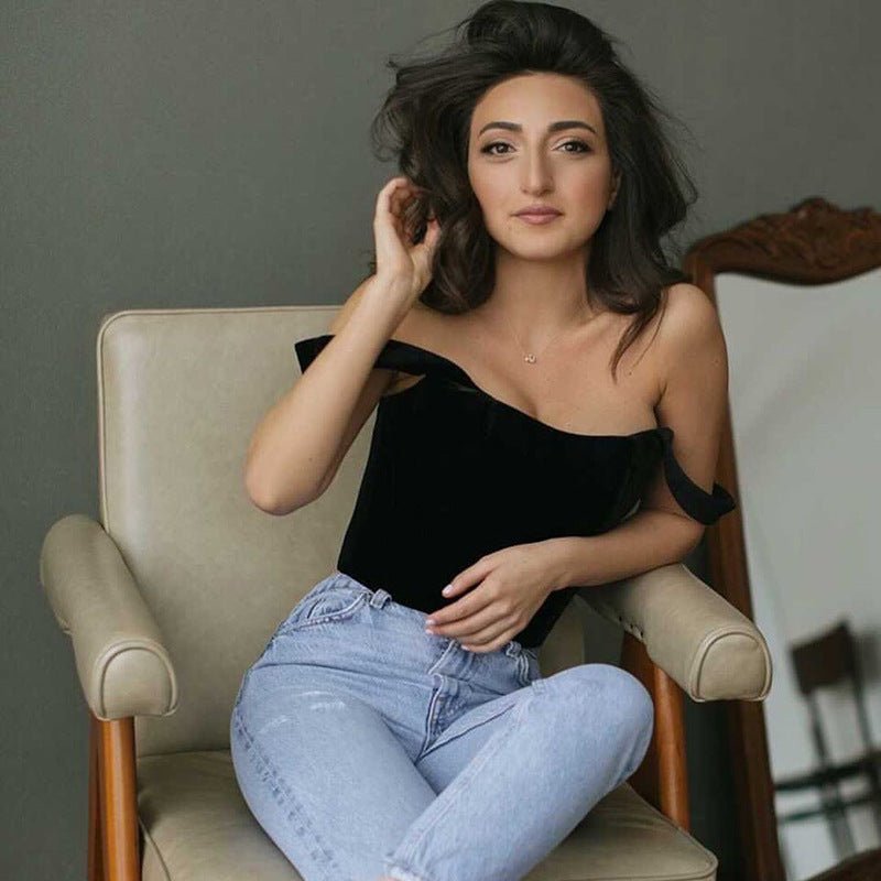 Summer fishbone waist tube top vest