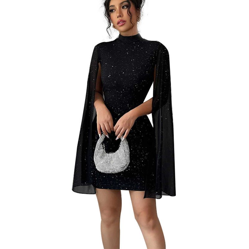 The Gilded Hour | Flutter-Sleeve Rhinestone Bodycon