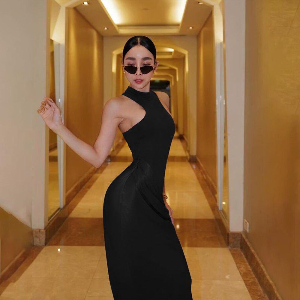 The Hollow Siren | Women's Hollow-Out Splicing Sleeveless Maxi Dress