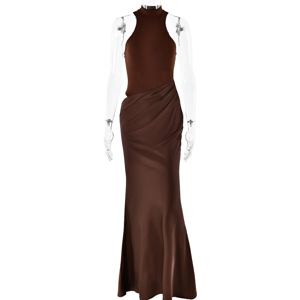 The Hollow Siren | Women's Hollow-Out Splicing Sleeveless Maxi Dress