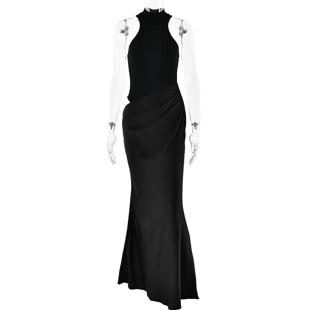 The Hollow Siren | Women's Hollow-Out Splicing Sleeveless Maxi Dress