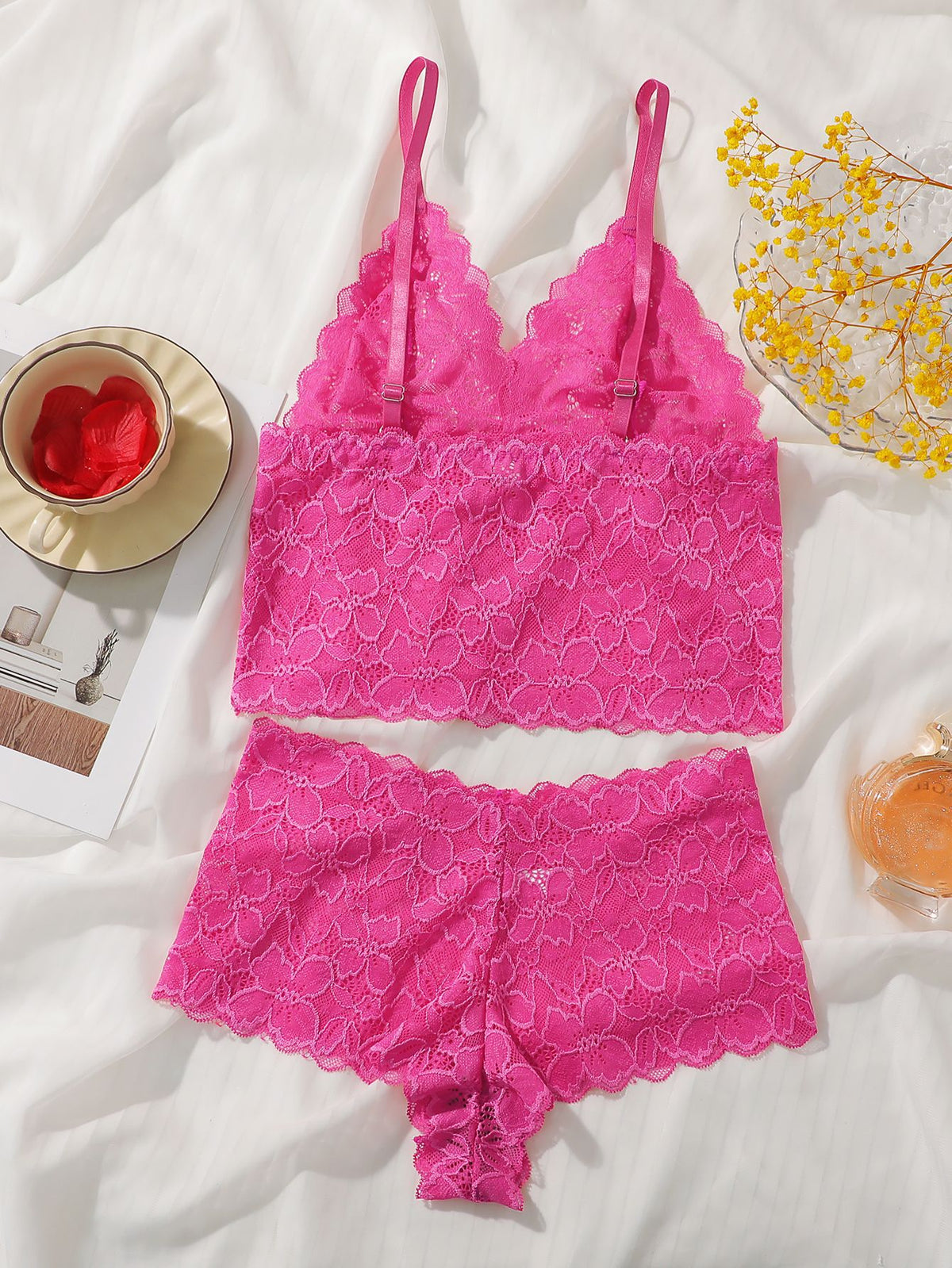 The Lace Back | Lace Wireless Triangle Cup Bra & Panty Set