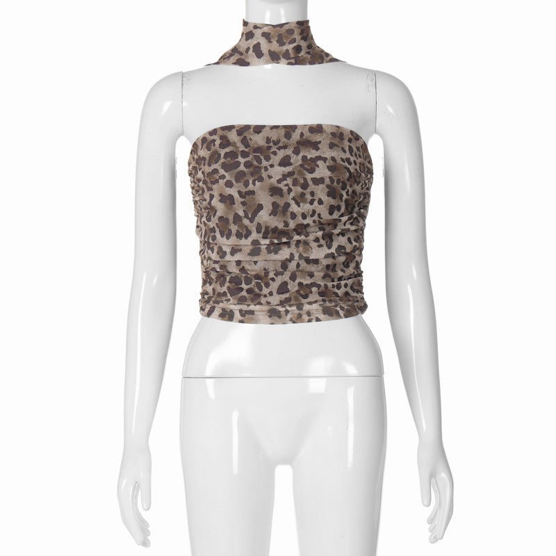 The Leopard Spice | Leopard Print Strapless Tube Crop Top