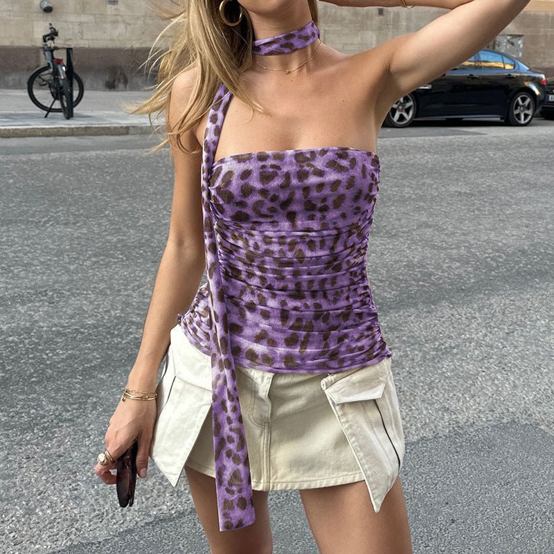 The Leopard Spice | Leopard Print Strapless Tube Crop Top