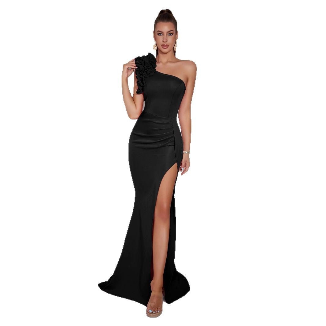 The Midnight Gala | French High-End Off-Shoulder Maxi