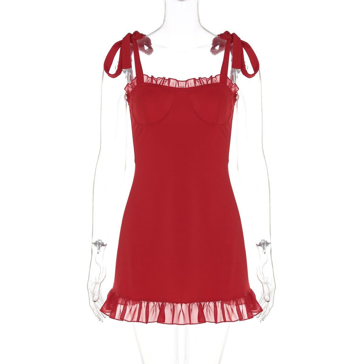 The Satin Siren | Solid Color One-Shoulder Strap Mini Dress