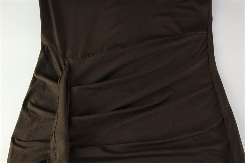 Verona Rib | Turtleneck Spliced Tie-Waist Maxi Dress
