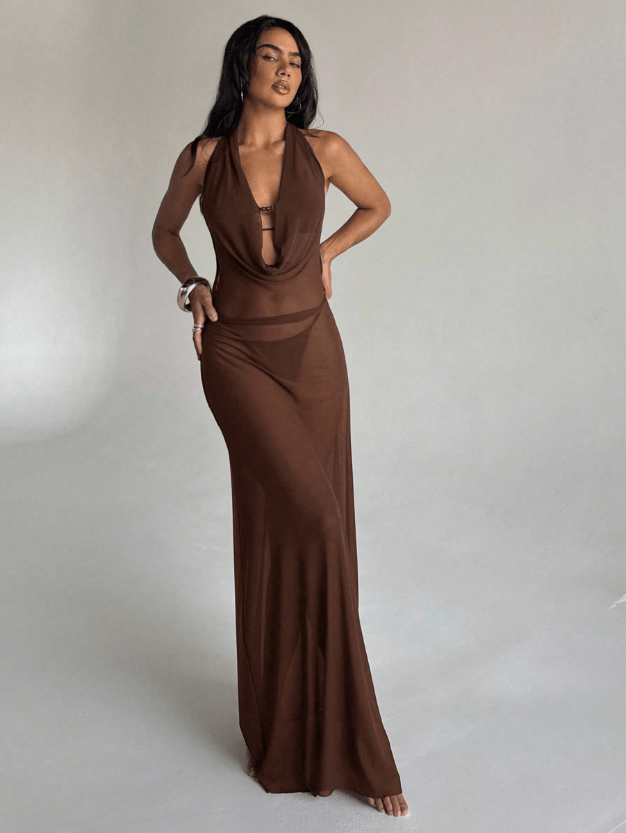 Aura Dress – Draped with an Open Back