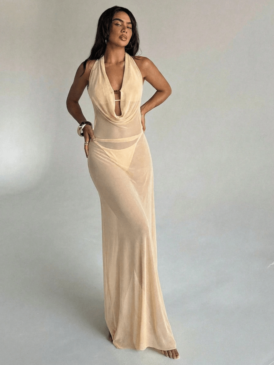 Aura Dress – Draped with an Open Back