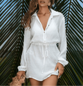 Palmera Dress – Short Shirt Dress with Drawstring Waist