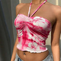 wind neck sling top tie-dye small vest tube top