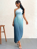 The Tie-Dye Dream | Women's Asymmetrical Tie-Dye Print Ruffle Hem Maxi Dress