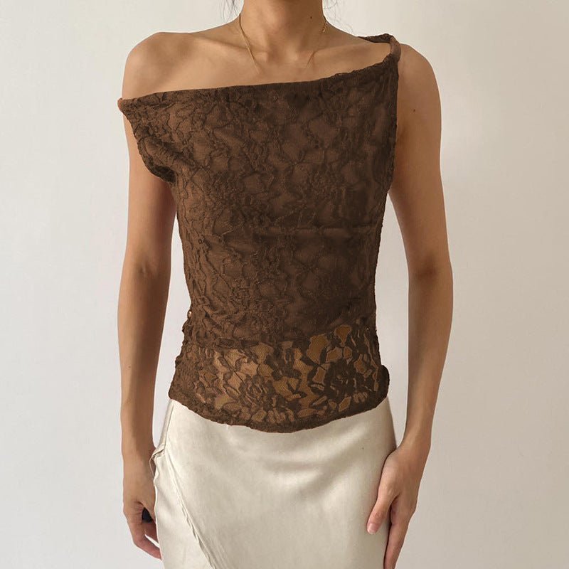 Women's Twist Knot Convertible Lace Bardot Top