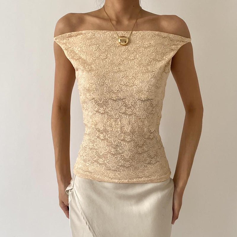 Women's Twist Knot Convertible Lace Bardot Top
