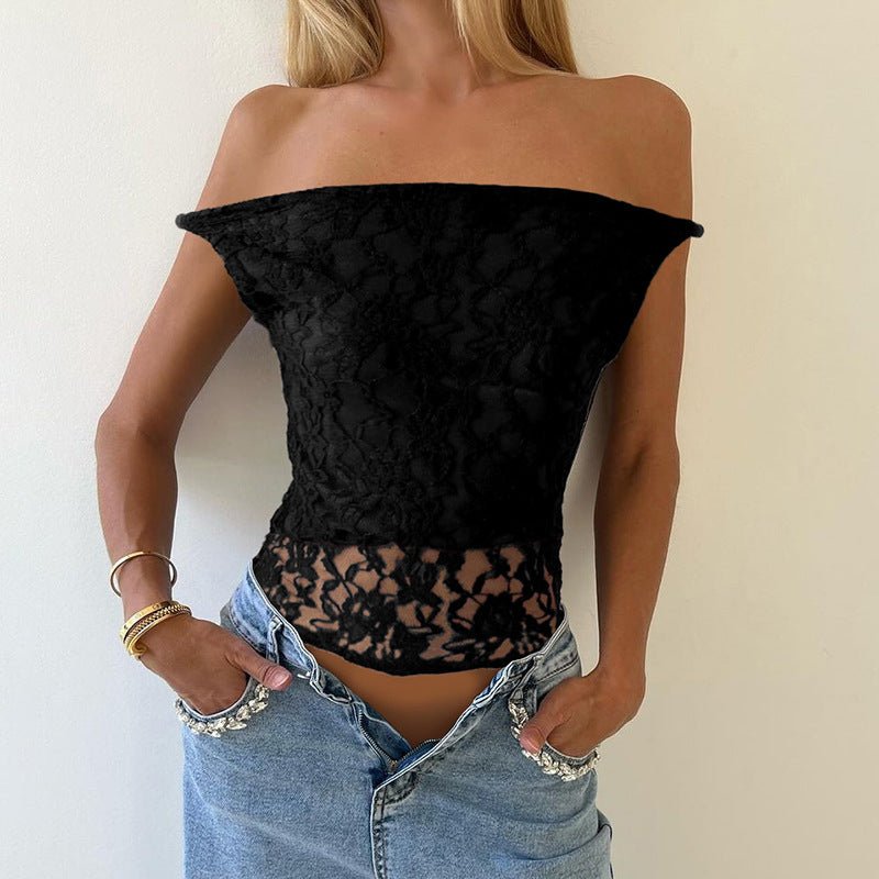 Women's Twist Knot Convertible Lace Bardot Top